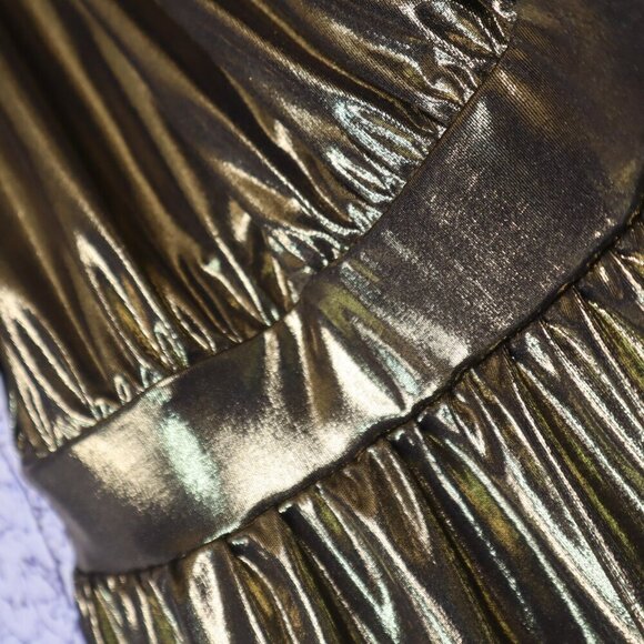 GOLD METALLIC TOP 2/2X Torrid Metallic Party Dressy V-neck Holiday NYE GNO Fall - Picture 3 of 8